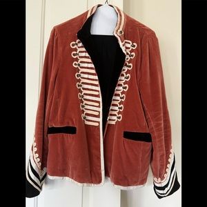 Soft Velour Military Style Jacket/Blazer